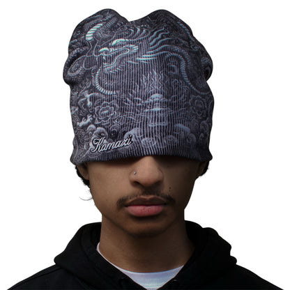 Satin-Lined Black Dragon Beanie